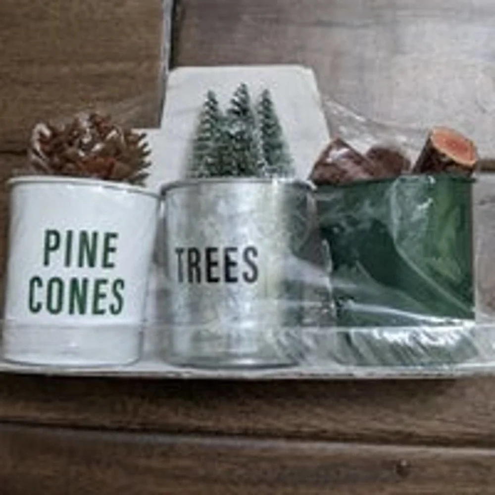 3 pc set lot Target Playground Winter Seasonal DECOR PROP Buckets 2022 doll